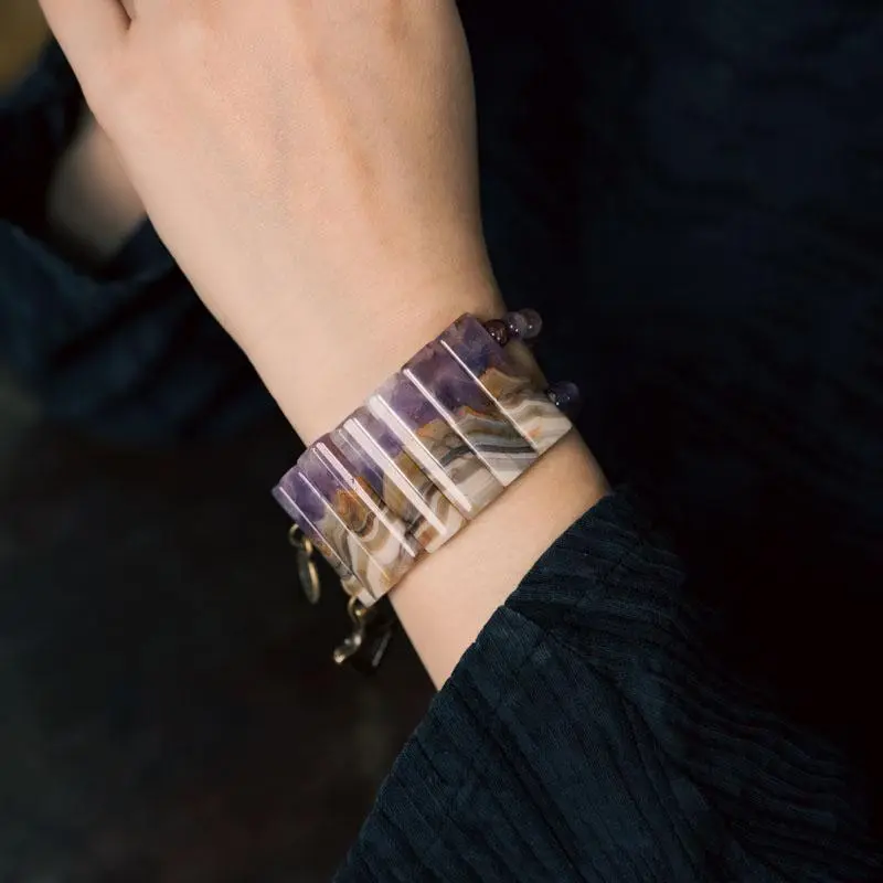 Amethyst & Brass Bracelet (1) Amethyst & Brass Bracelet