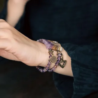 Amethyst & Brass Bracelet