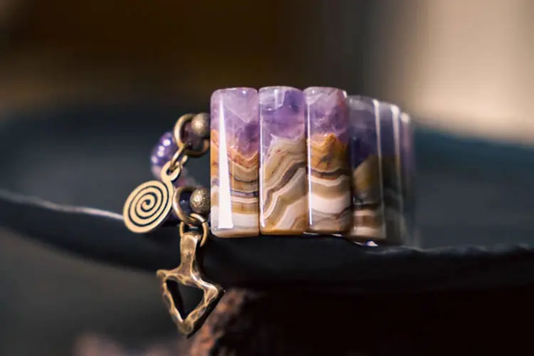 Amethyst & Brass Bracelet | Spiritual Protection & Inner Wisdom 5 - Buddha Bodhis Amethyst & Brass Bracelet