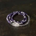 Amethyst & Clear Quartz Bracelet | Clarity & Spiritual Harmony - Buddha Bodhis Amethyst & Clear Quartz Bracelet