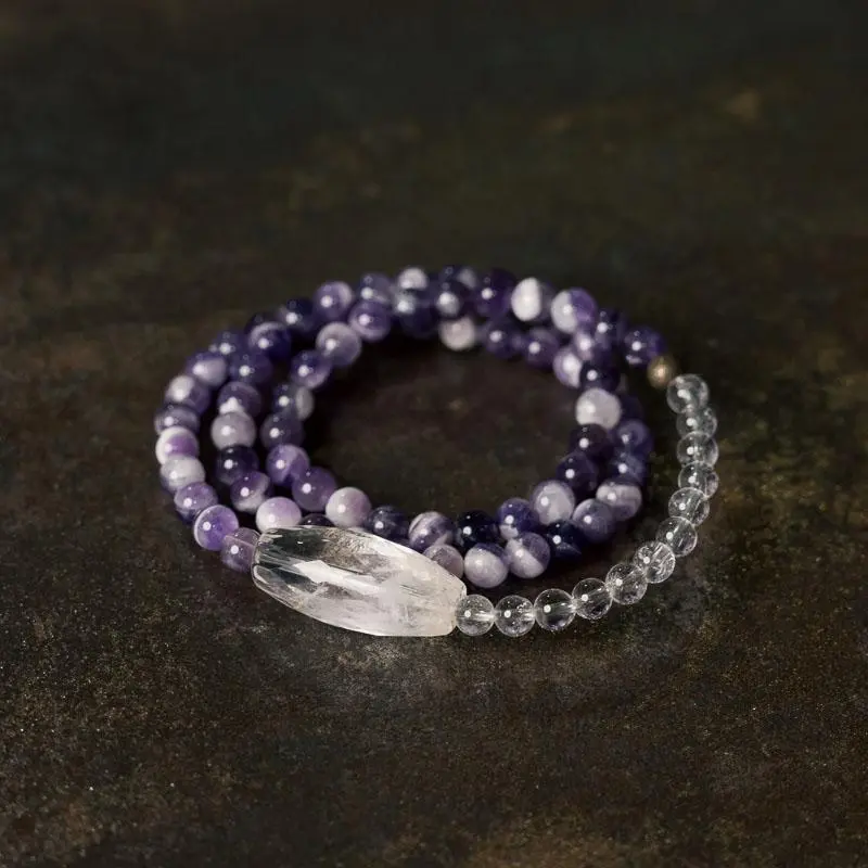Amethyst & Clear Quartz Bracelet (1) Amethyst & Clear Quartz Bracelet