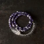 Amethyst & Clear Quartz Bracelet | Clarity & Spiritual Harmony 3 - Buddha Bodhis Amethyst & Clear Quartz Bracelet