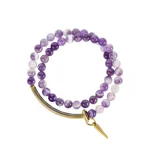Amethyst Double-Wrap Bracelet | Dreamy Tranquility & Vintage Brass Charm 4 - Buddha Bodhis Amethyst Double-Wrap Bracelet