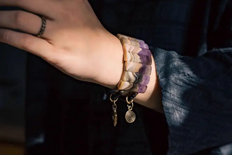 Amethyst & Ebony Wood Bangle | Serenity & Grounding 9 - Buddha Bodhis Amethyst & Ebony Wood Bangle