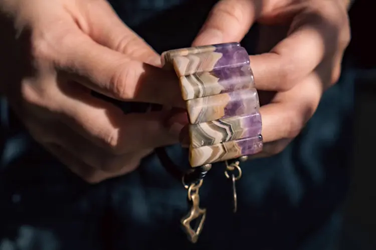 Amethyst & Ebony Wood Bangle | Serenity & Grounding 8 - Buddha Bodhis Amethyst & Ebony Wood Bangle