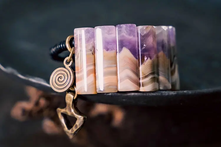 Amethyst & Ebony Wood Bangle | Serenity & Grounding 7 - Buddha Bodhis Amethyst & Ebony Wood Bangle