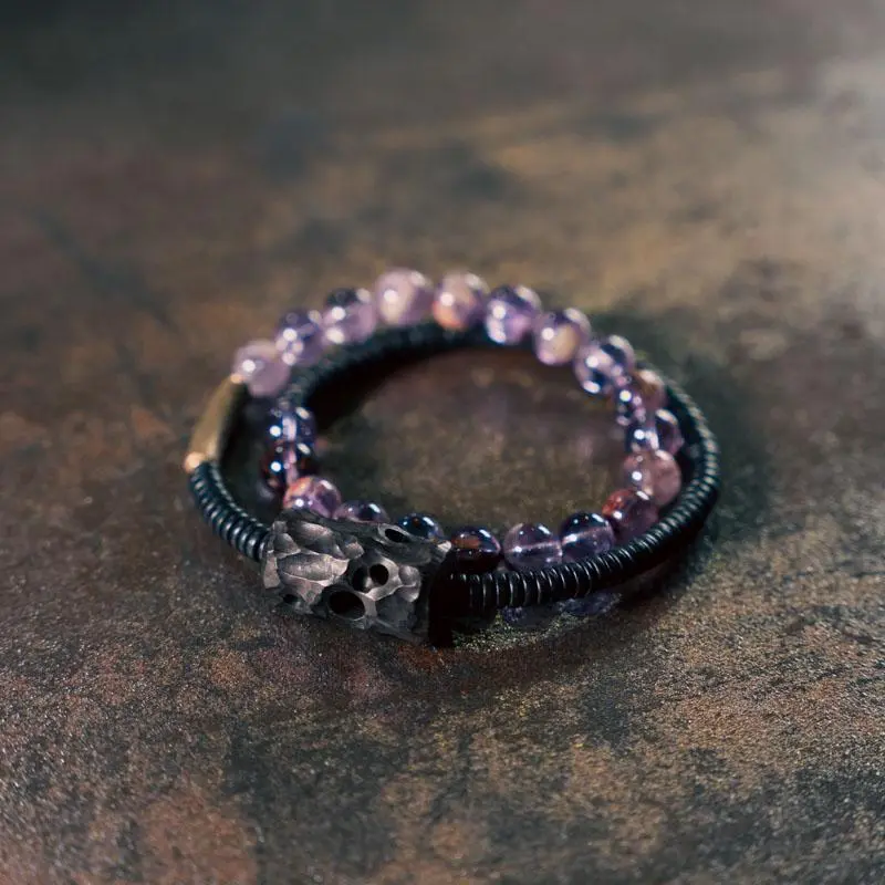 Amethyst & Ebony Wood Bracelet (2) Amethyst & Ebony Wood Bracelet