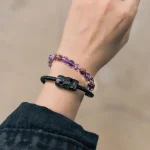 Amethyst & Ebony Wood Bracelet | Intuition & Grounding Protection 1 - Buddha Bodhis Amethyst & Ebony Wood Bracelet