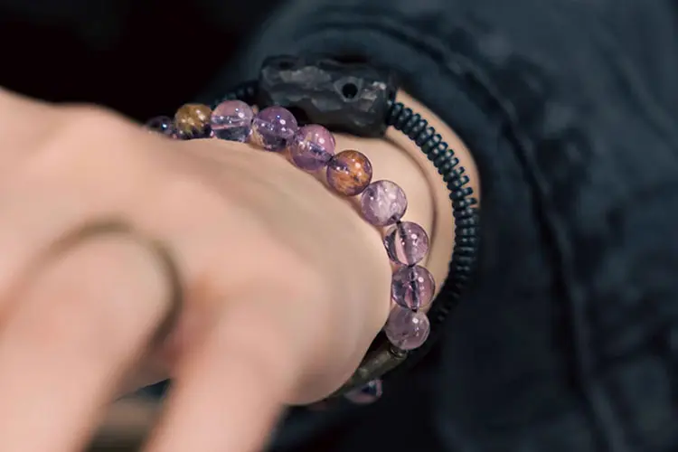 Amethyst & Ebony Wood Bracelet | Intuition & Grounding Protection 7 - Buddha Bodhis Amethyst & Ebony Wood Bracelet