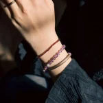 Amethyst Phantom & Garnet Bracelet | Inner Peace & Protection 1 - Buddha Bodhis Amethyst Phantom & Garnet Bracelet