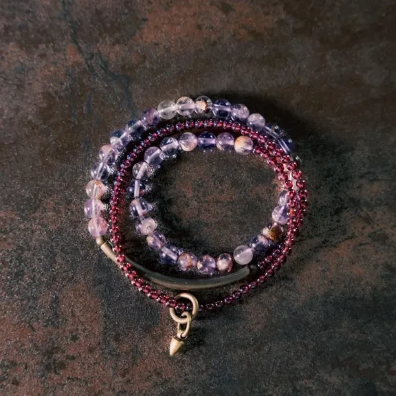 How to Use Amethyst for Calm, Clarity & Spiritual Growth - Buddha Bodhis Amethyst Phantom & Garnet Bracelet