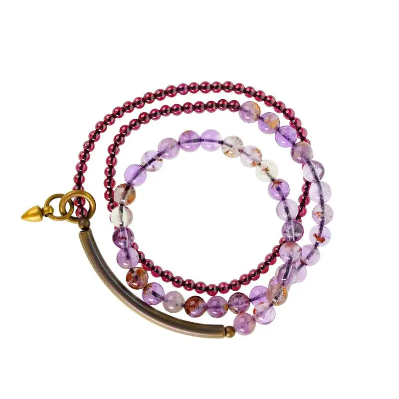 Amethyst Phantom & Garnet Bracelet (5) Amethyst Phantom & Garnet Bracelet