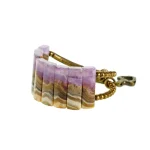 Amethyst Slab & Brass Cuff Bracelet | Grounding Energy & Serene Style 4 - Buddha Bodhis Amethyst Slab & Brass Cuff Bracelet