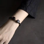 Black Ebony Wood Bracelet | Minimalist Couple Bangle 1 - Buddha Bodhis Black Ebony Wood Bracelet