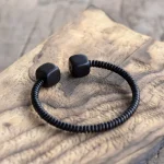 Black Ebony Wood Bracelet | Minimalist Couple Bangle - Buddha Bodhis Black Ebony Wood Bracelet