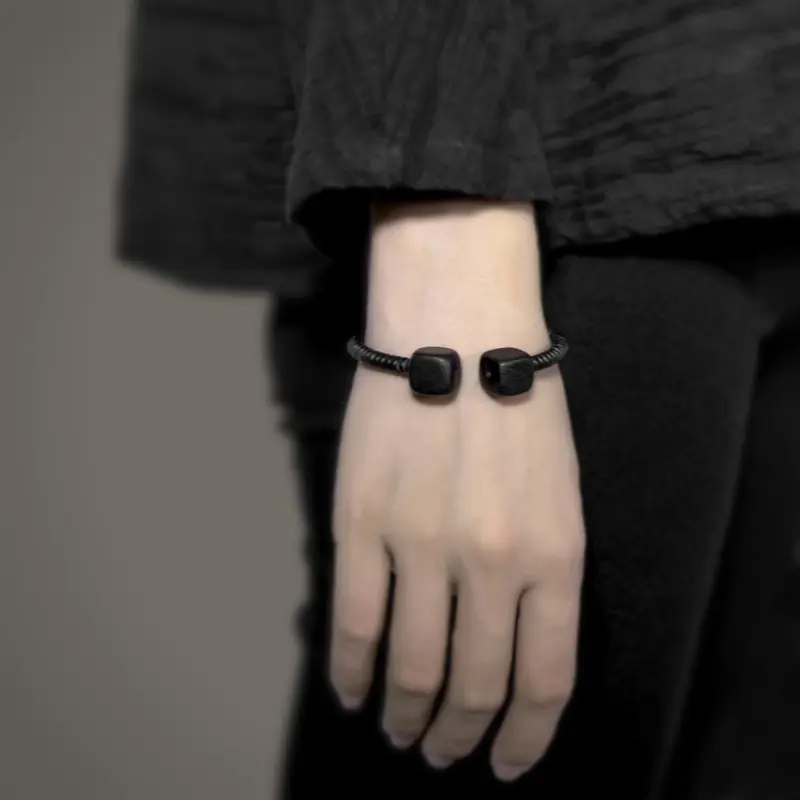 Black Ebony Wood Bracelet-2 Black Ebony Wood Bracelet