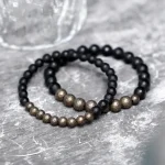 Black Onyx Bead Bracelet | Vintage Punk Style Spiritual Jewelry - Buddha Bodhis Black Onyx Bead Bracelet