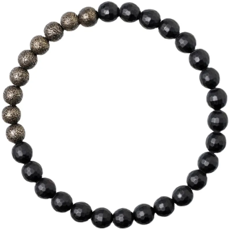 Black Onyx Bead Bracelet-4 Black Onyx Bead Bracelet
