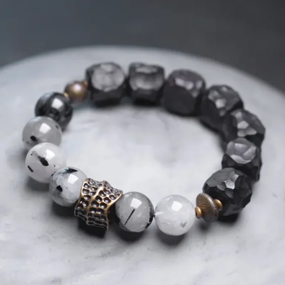 How to Cleanse and Care for Crystal Jewelry: 5 Proven Methods - Buddha Bodhis Black Rutilated Quartz & Chiseled Ebony Bracelet