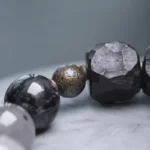 Black Rutilated Quartz & Chiseled Ebony Bracelet | Zen Grounding 3 - Buddha Bodhis Black Rutilated Quartz & Chiseled Ebony Bracelet