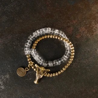 Brass Bull Charm Bracelet Strength & Clarity Jewelry