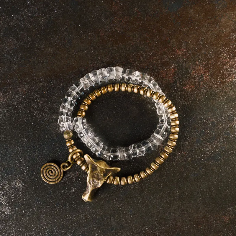 Brass Bull Charm Bracelet Strength & Clarity Jewelry (1) Brass Bull Charm Bracelet Strength & Clarity Jewelry