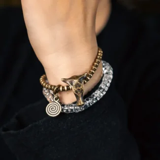 Brass Bull Charm Bracelet Strength & Clarity Jewelry