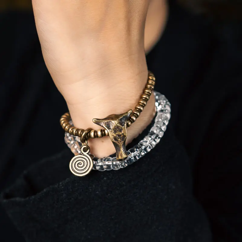 Brass Bull Charm Bracelet Strength & Clarity Jewelry (2) Brass Bull Charm Bracelet Strength & Clarity Jewelry