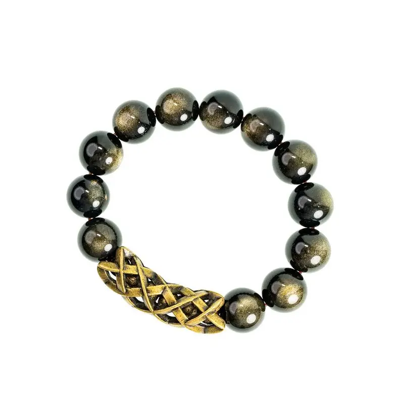 Buddha Bodhis Simple Black Obsidian Bracelet-4 Buddha Bodhis Simple Black Obsidian Bracelet-4