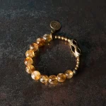 Citrine & Artisan Brass Bracelet | Prosperity & Unique Style 1 - Buddha Bodhis Citrine & Artisan Brass Bracelet