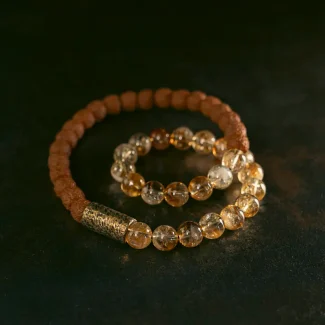 Citrine & Bodhi Seed Bracelet