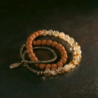 Citrine & Bodhi Seed Multi-Layer Bracelet