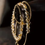 Citrine & Edgy Brass Coil Bracelet | Prosperity & Bold Style - Buddha Bodhis Citrine & Edgy Brass Coil Bracelet