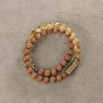 Citrine, Sandalwood & Brass Bracelet | Calm, Prosperity & Style 2 - Buddha Bodhis Citrine, Sandalwood & Brass Bracelet