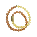 Citrine, Sandalwood & Brass Bracelet | Calm, Prosperity & Style 4 - Buddha Bodhis Citrine, Sandalwood & Brass Bracelet