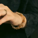 Citrine & Textured Brass Bracelet | Prosperity & Minimalist Chic 3 - Buddha Bodhis Citrine & Textured Brass Bracelet