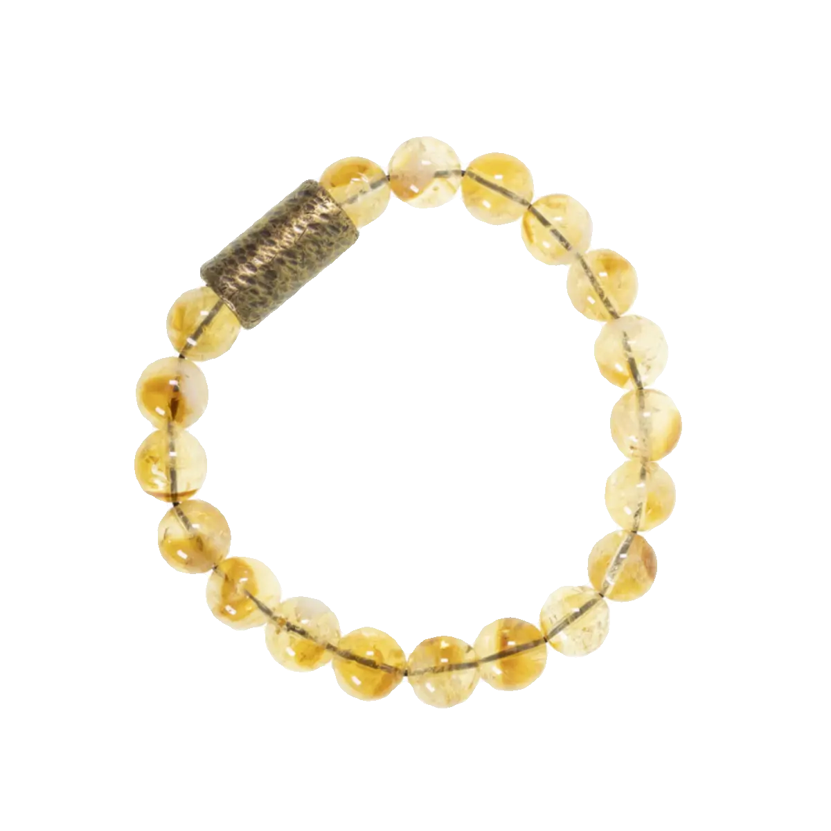 Citrine & Textured Brass Bracelet (5) Citrine & Textured Brass Bracelet