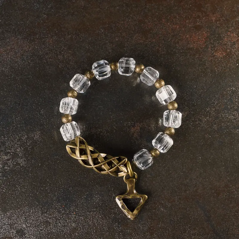 Clear Quartz Arrowhead Bracelet Protection & Focus (5) Clear Quartz Arrowhead Bracelet Protection & Focus