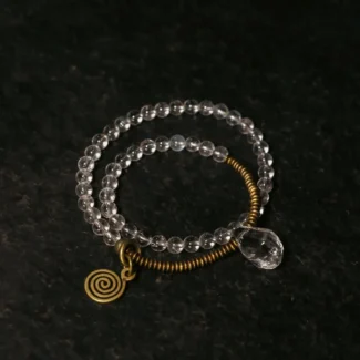 Clear Quartz Coil Bracelet Vintage Spiral Jewelry