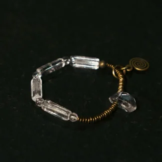 Clear Quartz Coil Bracelet Vintage Spiral Jewelry