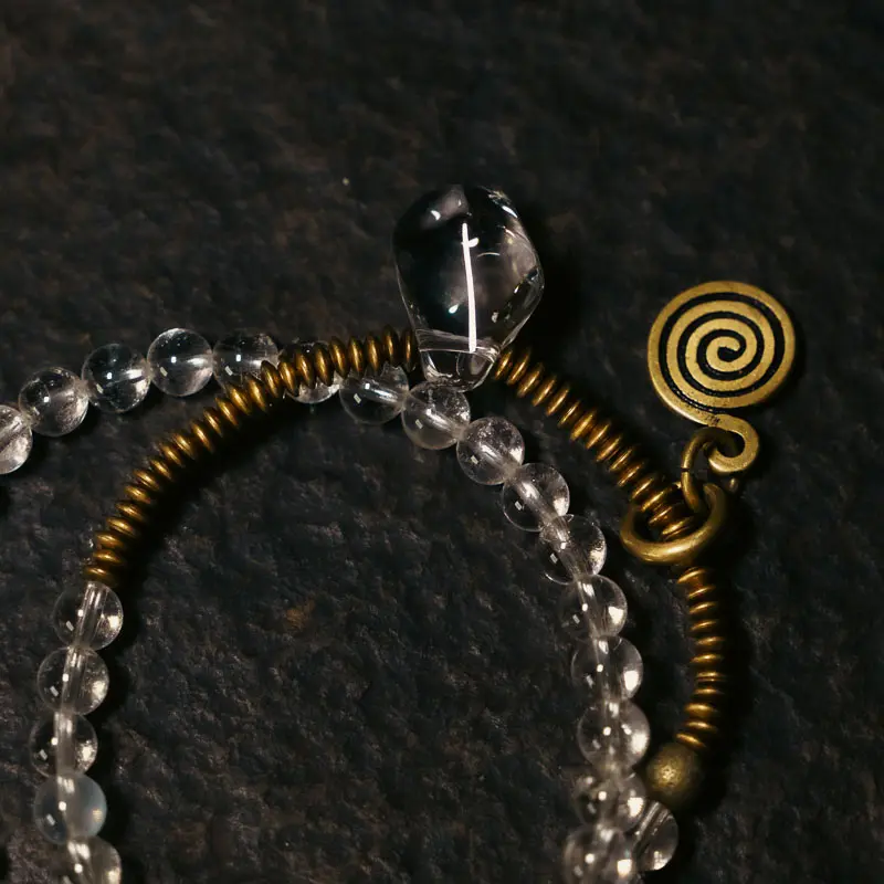 Clear Quartz Coil Bracelet Vintage Spiral Jewelry (2) Clear Quartz Coil Bracelet Vintage Spiral Jewelry