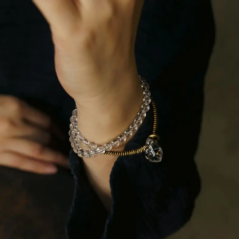 Clear Quartz Coil Bracelet Vintage Spiral Jewelry (3) Clear Quartz Coil Bracelet Vintage Spiral Jewelry
