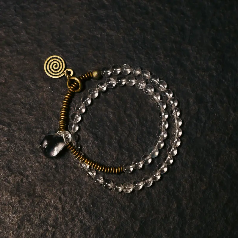 Clear Quartz Coil Bracelet Vintage Spiral Jewelry (4) Clear Quartz Coil Bracelet Vintage Spiral Jewelry