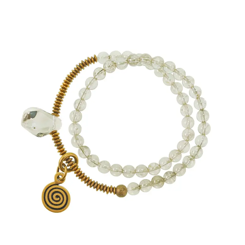 Clear Quartz Coil Bracelet Vintage Spiral Jewelry (5) Clear Quartz Coil Bracelet Vintage Spiral Jewelry