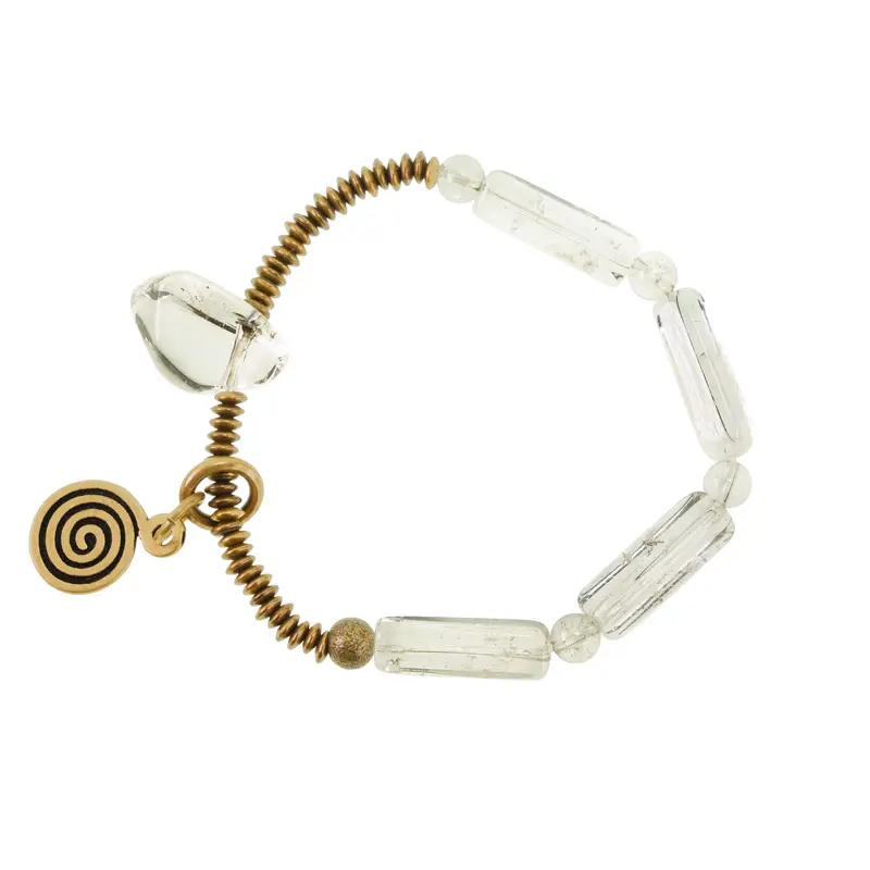 Clear Quartz Coil Bracelet Vintage Spiral Jewelry (5) Clear Quartz Coil Bracelet Vintage Spiral Jewelry