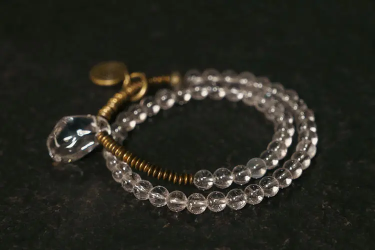 Clear Quartz Coil Bracelet | Vintage Spiral Jewelry 5 - Buddha Bodhis Clear Quartz Coil Bracelet Vintage Spiral Jewelry