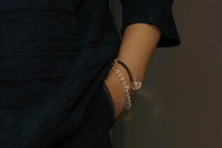 Clear Quartz Coil Bracelet | Vintage Spiral Jewelry 7 - Buddha Bodhis Clear Quartz Coil Bracelet Vintage Spiral Jewelry