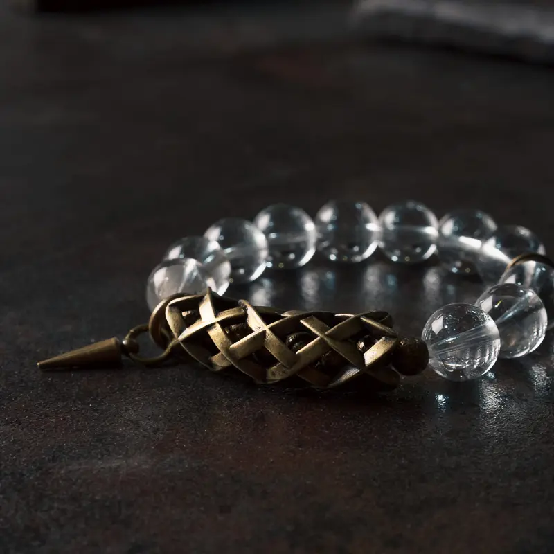 Clear Quartz Spike Bracelet Protection & Clarity (3) Clear Quartz Spike Bracelet Protection & Clarity
