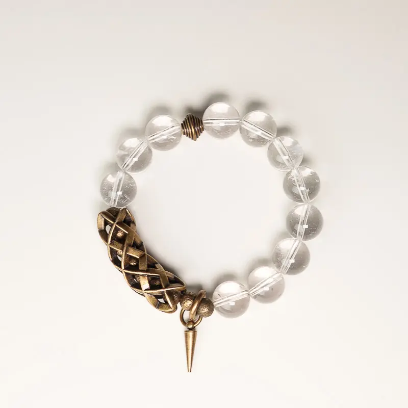 Clear Quartz Spike Bracelet Protection & Clarity (4) Clear Quartz Spike Bracelet Protection & Clarity