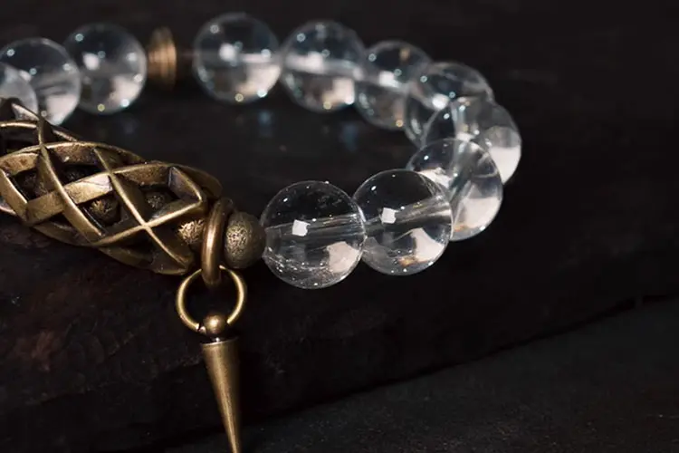 Clear Quartz Spike Bracelet | Protection & Clarity 6 - Buddha Bodhis Clear Quartz Spike Bracelet Protection & Clarity